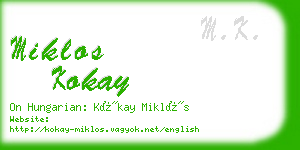 miklos kokay business card